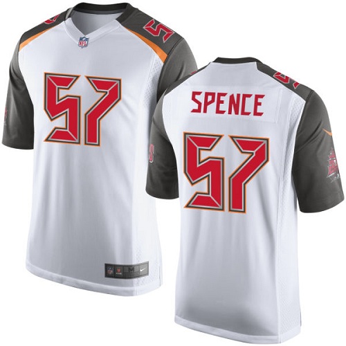 Men's Limited Noah Spence Nike Jersey White Road - #57 NFL Tampa Bay Buccaneers